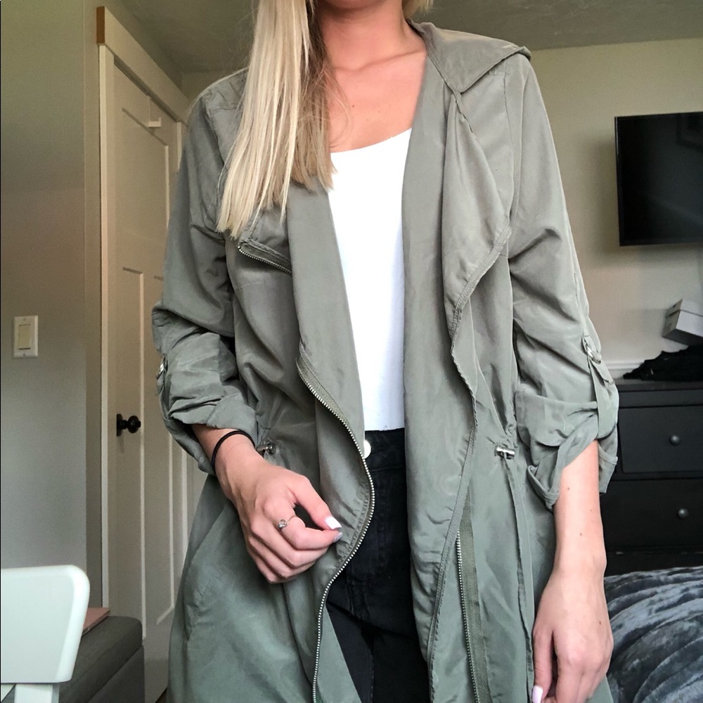 Long army green coat